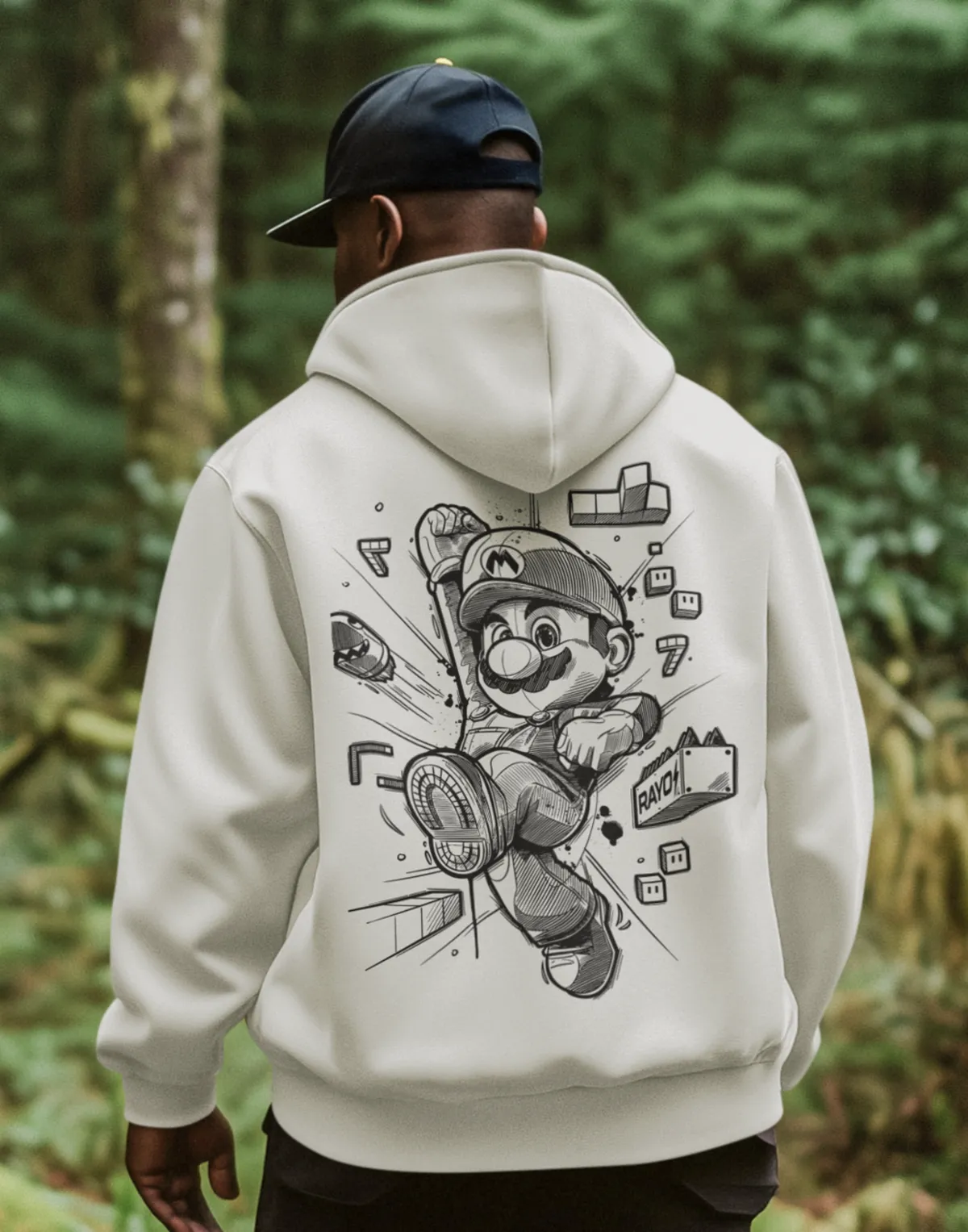 Urban streetwear lifestyle — oversized hoodie